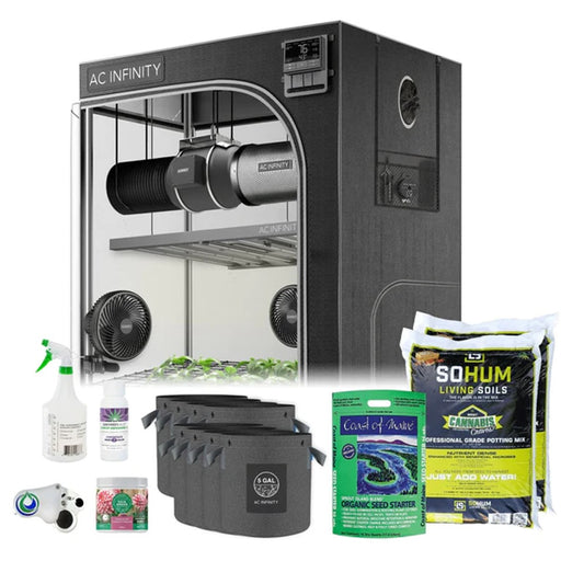 Automated Grow Tent Kit AC Infinity EVO8 LED 6-Plant 5’ x 5’ x 6’8"  - LED Grow Lights Depot