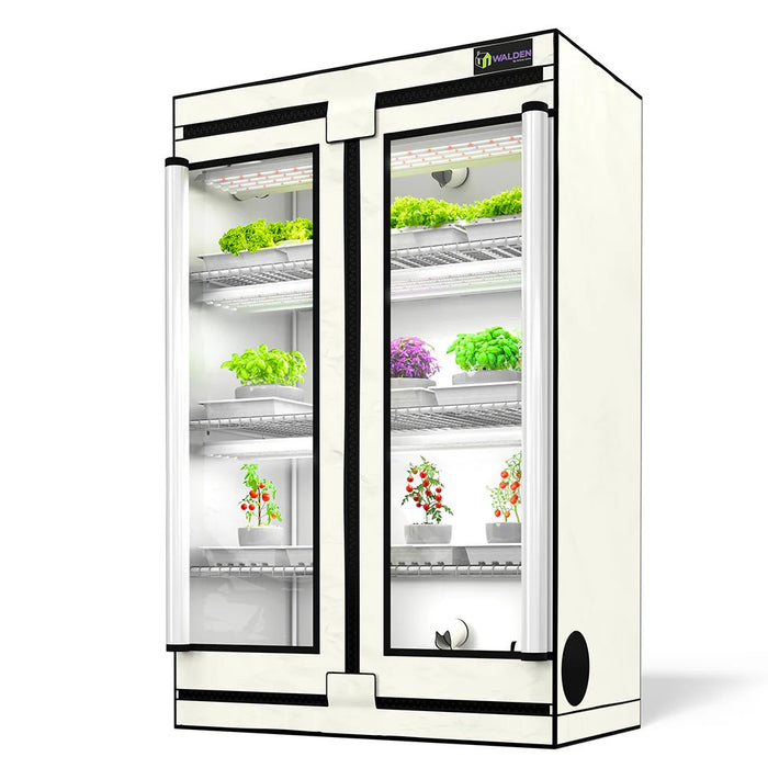 grow tent vegetables Active Grow Greens & Veggies 3-Tier Walden White LED Grow Tent Kit — LED Grow Lights Depot