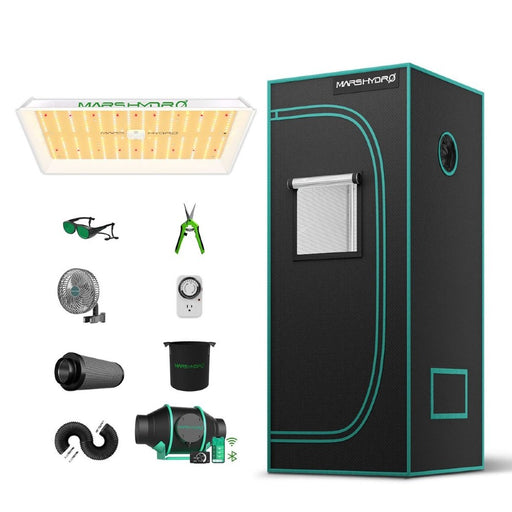 Mars Hydro TS 1000 + 2.3' x 2.3' Complete Grow Kit with 4" iFresh Fan Kit | PRE-ORDER: In stock early-April  - LED Grow Lights Depot