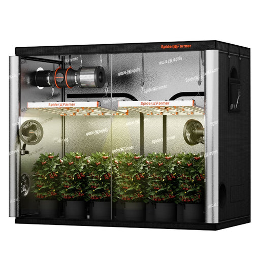 Spider Farmer® 8’x4’X6.5′ Complete Grow Tent Kit丨2x G5000 Full Spectrum LED Grow Light丨6” Clip Fan丨6” Ventilation System with Humidity and Temperature Controller  - LED Grow Lights Depot