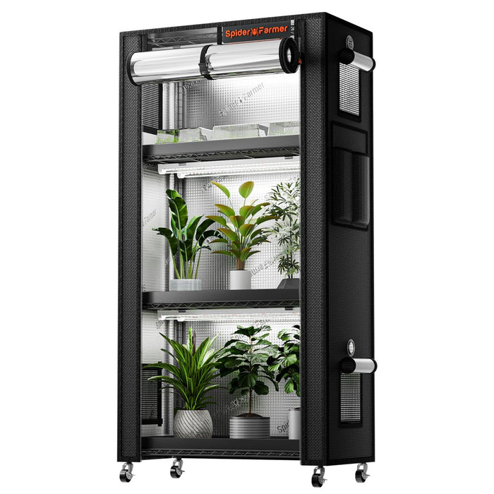 spider plant office lighting Spider Farmer 4-Tier Plant Stand with 108W Grow Lights — LED Grow Lights Depot