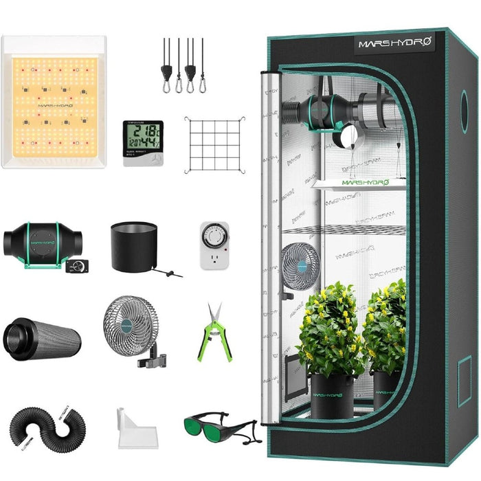 complete grow tent Mars Hydro TS 600 + 2'x2' Complete Grow Tent Kit — LED Grow Lights Depot