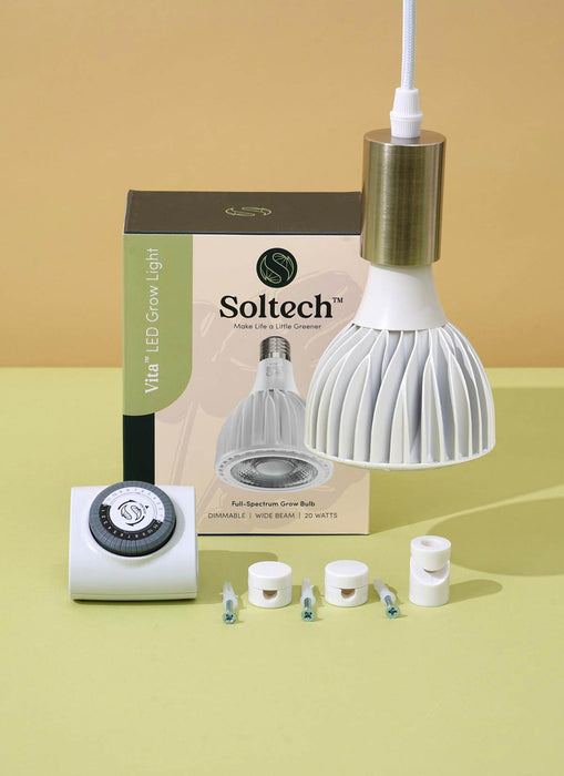 Soltech Vita Pendant Kit None / White Cord w/ Nickle Pendant - LED Grow Lights Depot