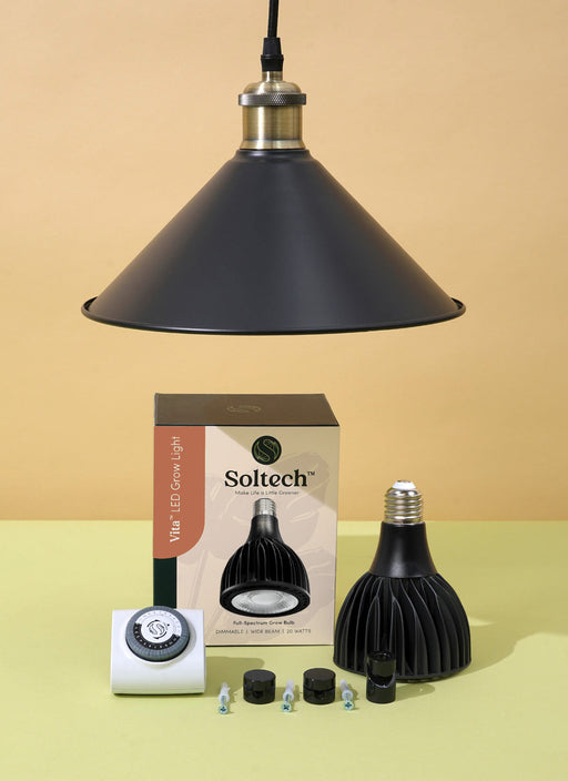 Soltech Vita Pendant Kit Black / Black Cord w/ Bronze Pendant - LED Grow Lights Depot