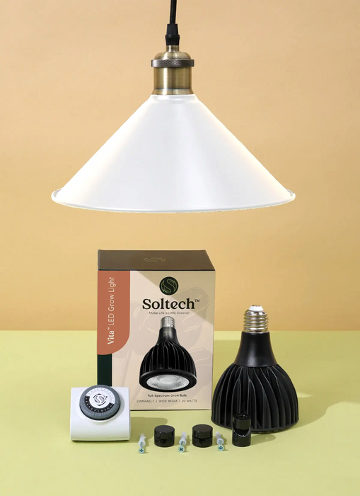 Soltech Vita Pendant Kit White / Black Cord w/ Bronze Pendant - LED Grow Lights Depot