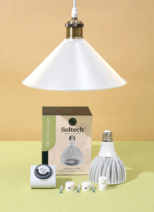 Soltech Vita Pendant Kit White / White Cord w/ Bronze Pendant - LED Grow Lights Depot