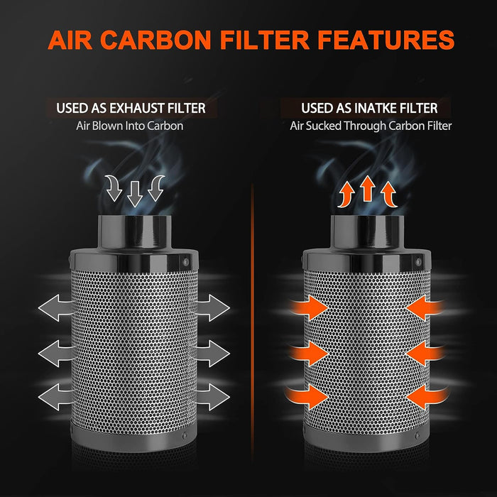 Spider Farmer 4-Inch Air Carbon Filter Odor Control for Inline Ducting Fan  - LED Grow Lights Depot