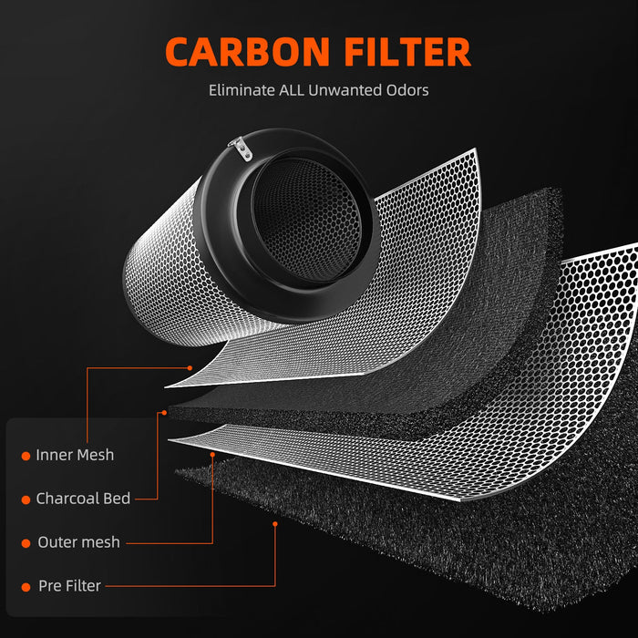 spider plant air filter Spider Farmer 4-Inch Air Carbon Filter Odor Control for Inline Ducting — LED Grow Lights Depot