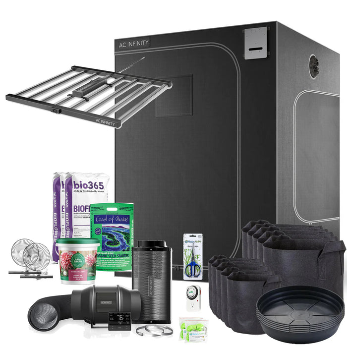 AC Infinity IONFRAME EVO8 LED Light 5’ x 5’ Grow Tent Kit  - LED Grow Lights Depot