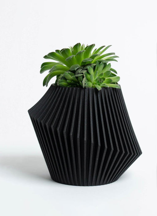 Soltech Disc Modern Indoor Planter Black / Small - LED Grow Lights Depot