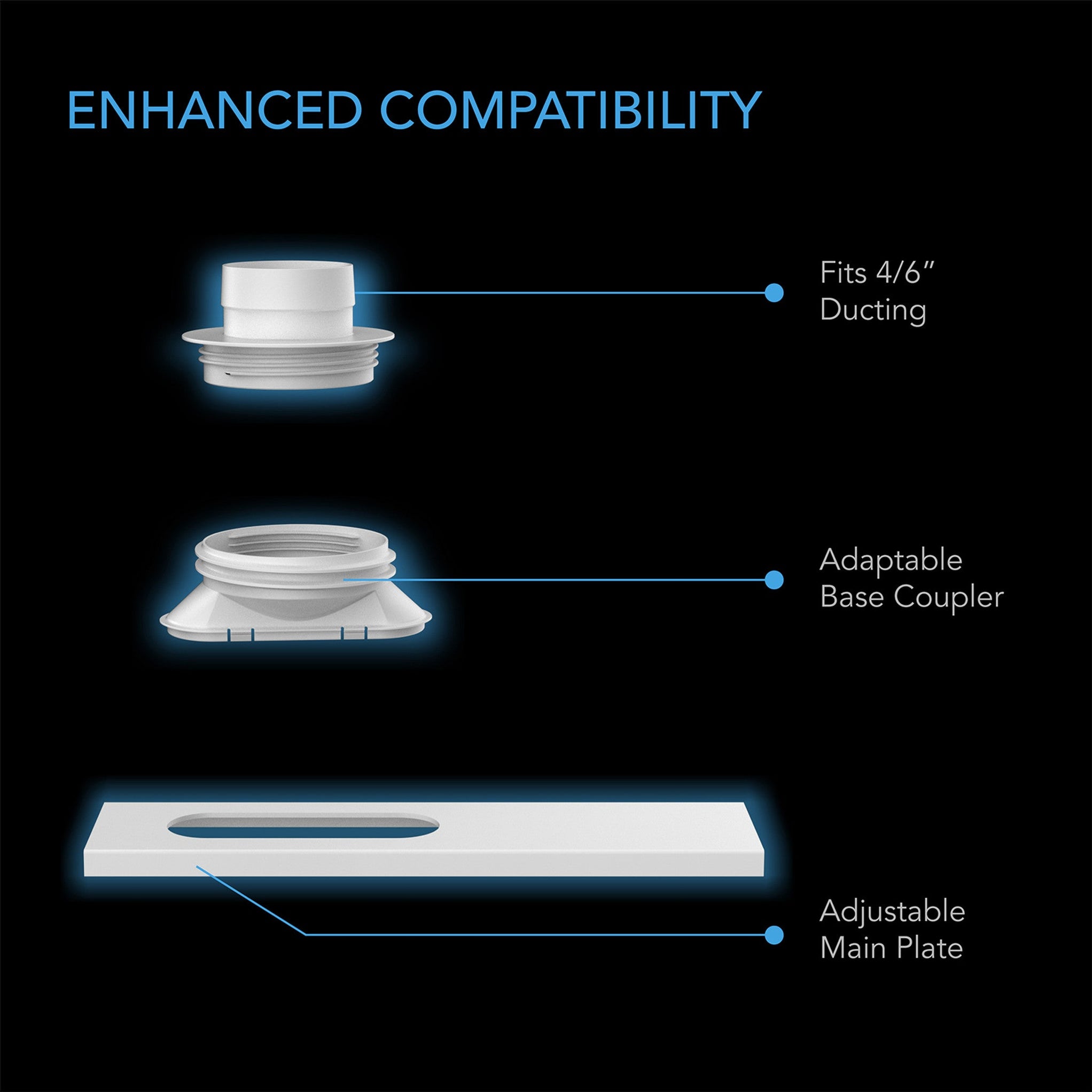 AC Infinity Window Duct Kit | Adjustable Vent Port For Inline Fans ...