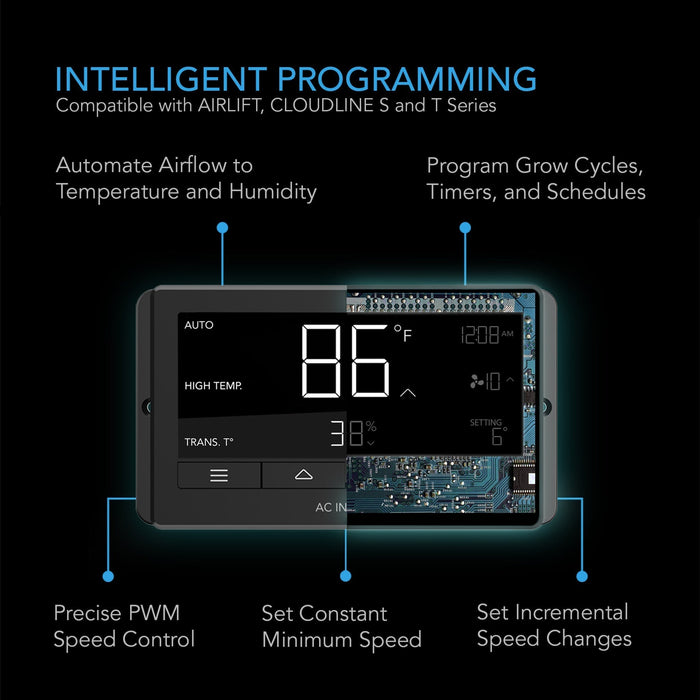 AC Infinity Airlift T16 Shutter Exhaust Fan | Temp and Humidity Contro ...