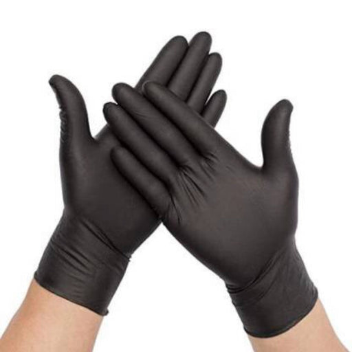 Powder-Free Nitrile Gloves | Full Textured, Black | 10-pack | 100 Gloves Per Pack  - LED Grow Lights Depot