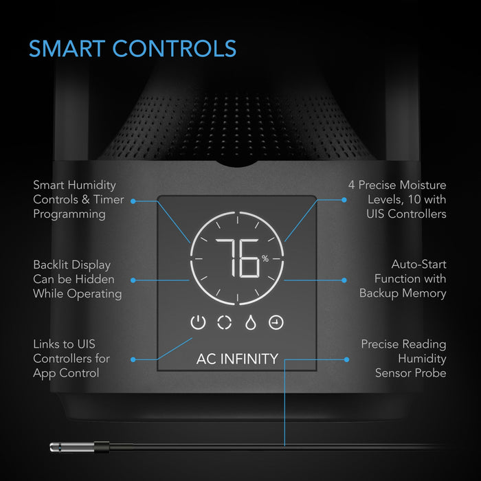 AC Infinity 9L CloudForge T5 Humidifier | Smart Controls | Targeted Vaporizing - ONE ORDER PER CUSTOMER  - LED Grow Lights Depot