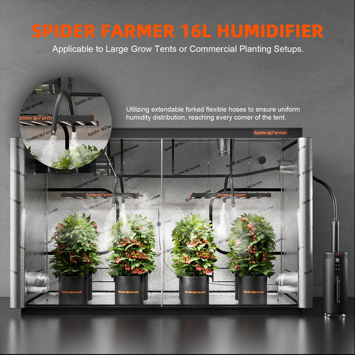 Spider Farmer® 16L Cool Mist Humidifier for Plants  - LED Grow Lights Depot