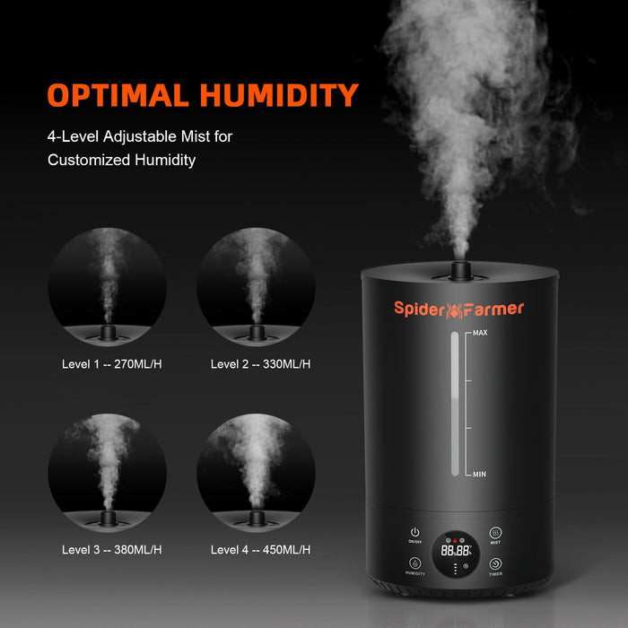 Spider Farmer® 6L Cool Mist Humidifier for Plants  - LED Grow Lights Depot