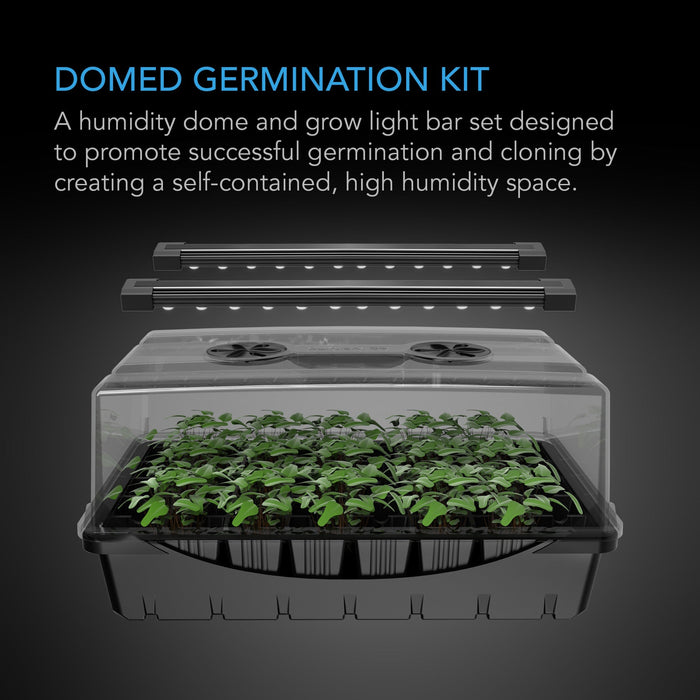 AC Infinity Humidity Dome | Germination Kit w/ LED Grow Light Bars | 6x12 Cell Tray  - LED Grow Lights Depot