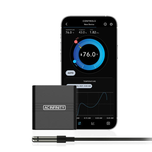 AC Infinity Cloudcom A1 | Mini Smart Thermo-Hygrometer with Data App | 12' Sensor Probe  - LED Grow Lights Depot