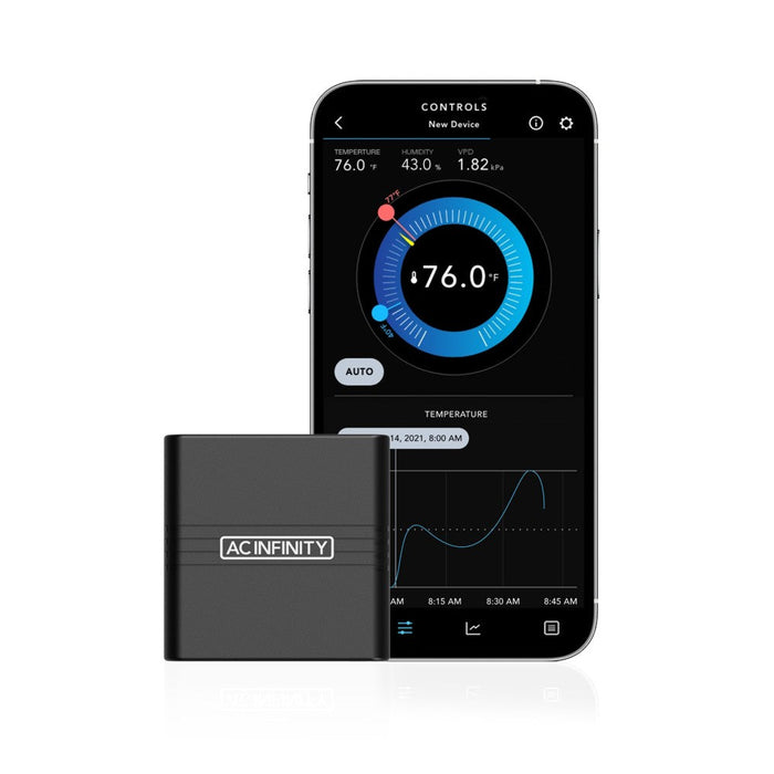 AC Infinity Cloudcom A2 | Mini Smart Thermo-Hygrometer with Data App | Integrated Sensor Probe  - LED Grow Lights Depot