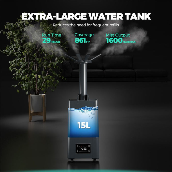 house plant humidifier Mars Hydro 15L Ultrasonic Cool Mist Humidifier for Large Room