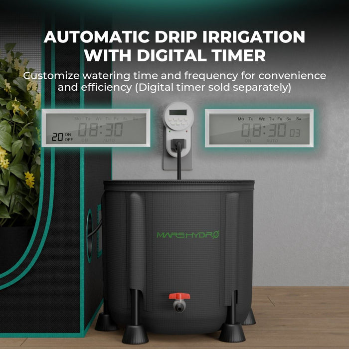 indoor plant water timer Mars Hydro Foldable Bucket Drip Irrigation Kit