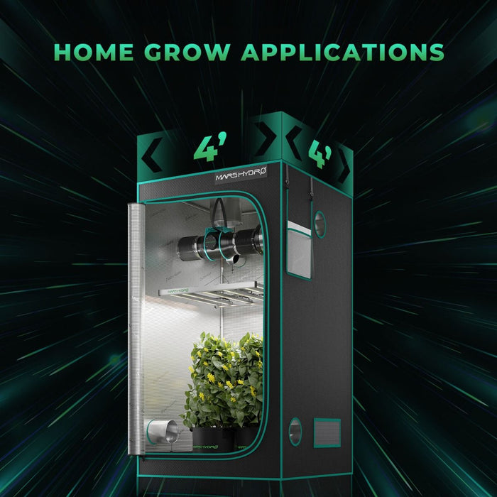 grow tent 70x70x160 Mars Hydro FC-E4800 & 4'x4' Complete Grow Tent Kit + 6” iFresh Full Fa — LED Grow Lights Depot