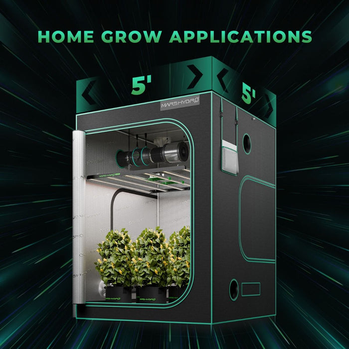 hydro tent kit Mars Hydro 5'x5' Grow Tent Kit FC-E6500 730W LED Grow Light, 6" IFresh Fan