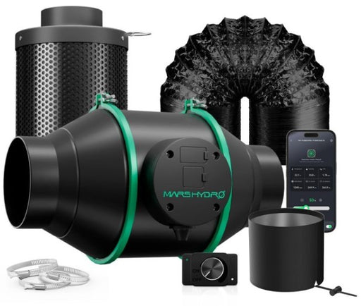 Mars Hydro 4" Inline Duct Fan/Carbon Filter Combo - LED Grow Lights Depot