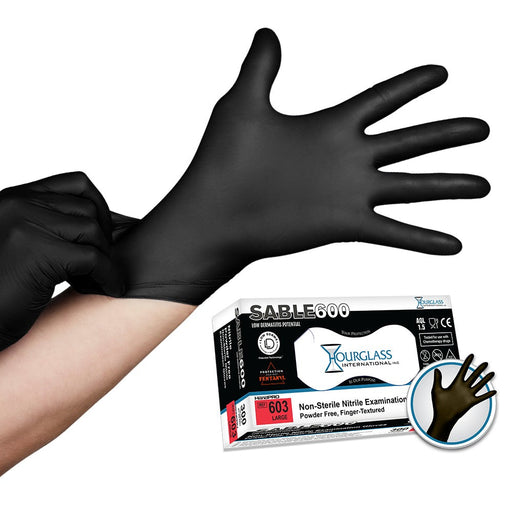 Black Nitrile Gloves (300 CT) – Sable 600 | Multiple Sizes  - LED Grow Lights Depot