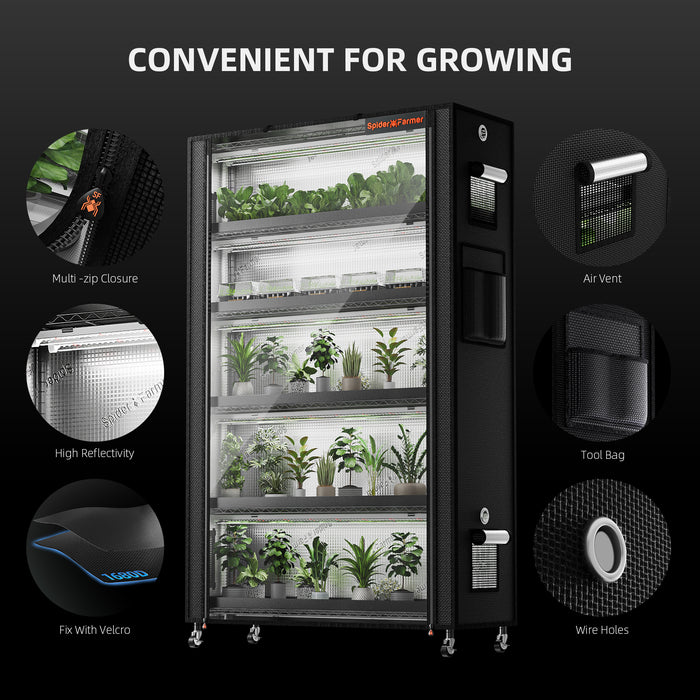 Spider Farmer 6-Tier Plant Stand With 220W Grow Lights | PRE-ORDER: Ships mid-February