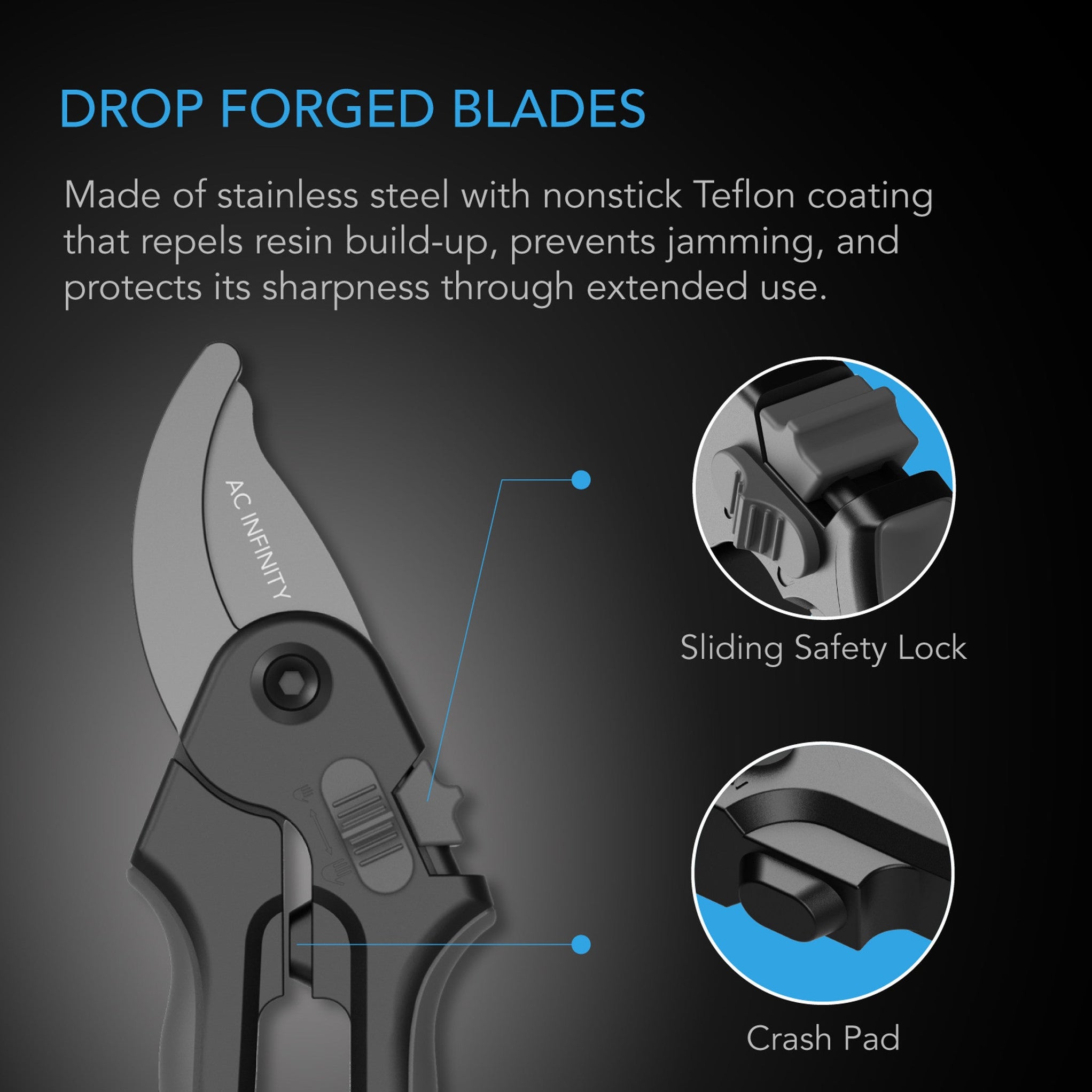 AC Infinity Stainless Steel Pruning Shear | 8