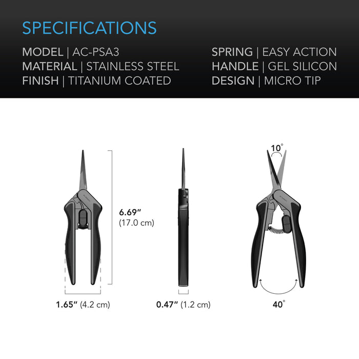 AC Infinity Stainless Steel Pruning Shear | Ergonomic, Lightweight | 6 ...