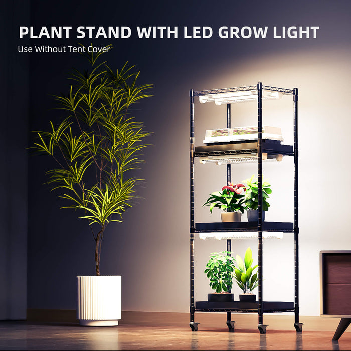 4 tier plant stand indoor Spider Farmer 4 Tier Plant Stand + 6 x 9W LED Light Bars + 1' x 1' 4"