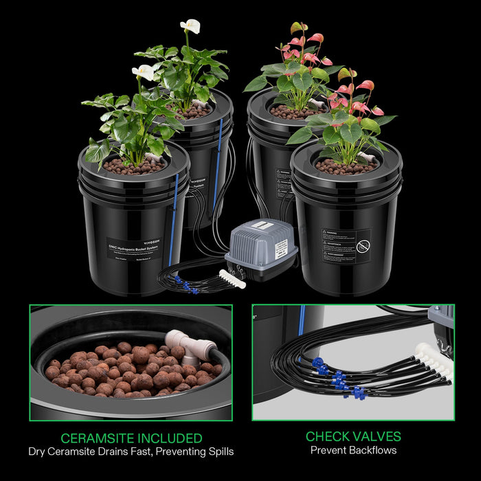 Buy VIVOSUN 5 Gallon DWC Hydroponic System Kit — LED Grow Lights Depot