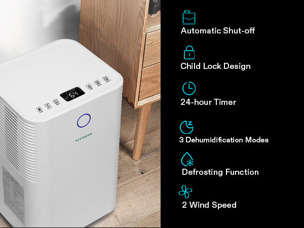 VIVOSUN 10L/23 Pint 2,000 Sq. Ft. Smart Dehumidifier  - LED Grow Lights Depot