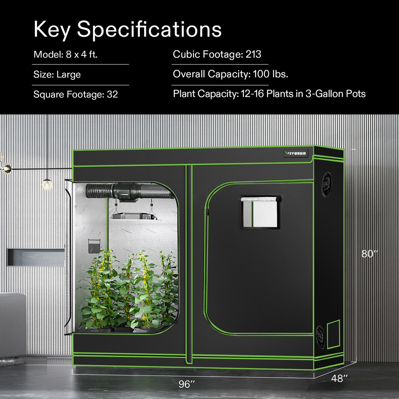 Buy VIVOSUN GIY 8 x 4 ft. Complete Grow Kit with 2x VS4000 LED Grow ...