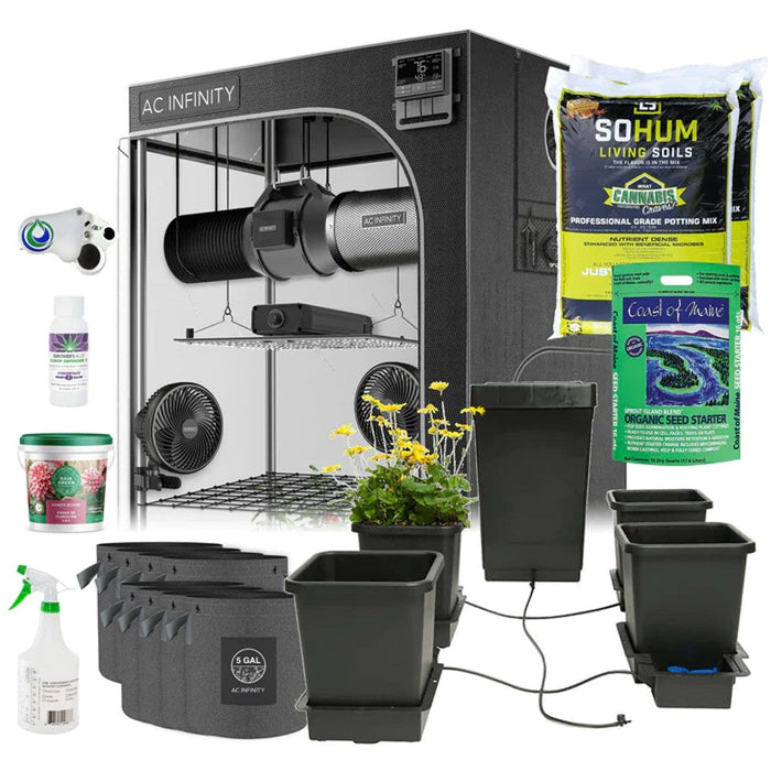 Happy Hydro | Automated Grow Tent Kit | 4-Plant | 4’ x 4’ x 6’8"  - LED Grow Lights Depot