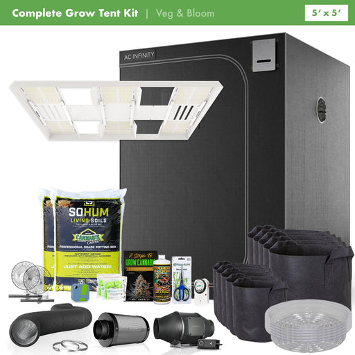 HLG Scorpion Diablo V2 + Happy Hydro AC Infinity 5' x 5' Complete Grow Kit  - LED Grow Lights Depot