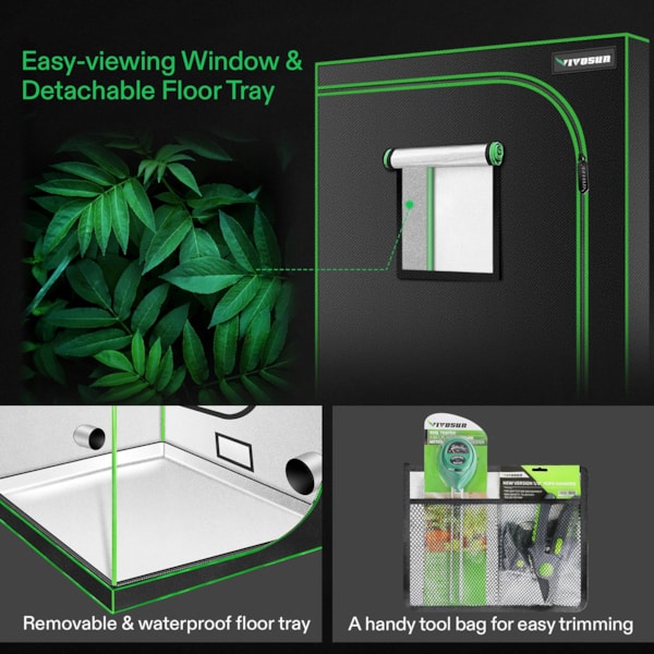 VIVOSUN S448 4x4 Mylar Grow Tent  - LED Grow Lights Depot