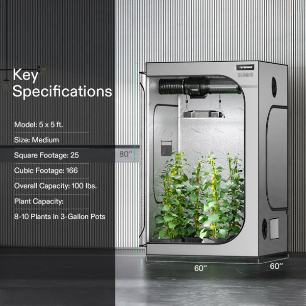 VIVOSUN G558 Upgraded 5x5 Mylar Grow Tent with 22mm Poles  - LED Grow Lights Depot