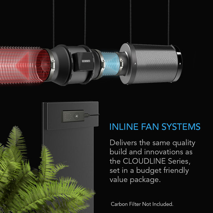 AC Infinity CLOUDLINE A8 I Quiet Inline Duct Fan System with Speed Controller I 8-inch  - LED Grow Lights Depot