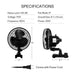 VIVOSUN AeroWave A6 Patented Clip-On Fan with 2-Speed Adjustment  - LED Grow Lights Depot