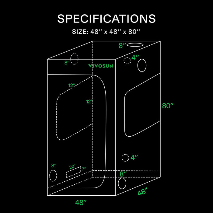 VIVOSUN S448 4x4 Mylar Grow Tent  - LED Grow Lights Depot