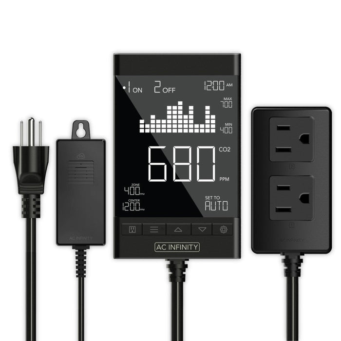 AC Infinity CO2 Controller | Smart Outlet Carbon Dioxide Monitor for CO2 Regulators and Inline Fans  - LED Grow Lights Depot