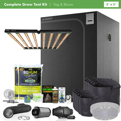Grower's Choice ROI-E720 + Happy Hydro AC Infinity 5' x 5' Complete Grow Kit  - LED Grow Lights Depot