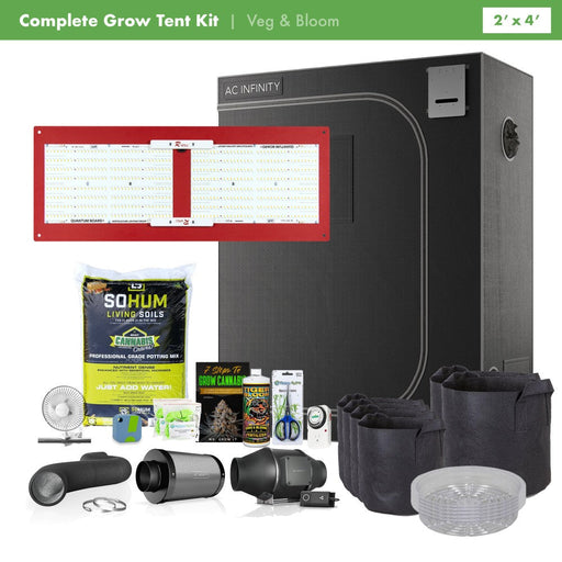 HLG 300L V2 RSpec + Happy Hydro AC Infinity 2' x 4' Complete Grow Kit  - LED Grow Lights Depot