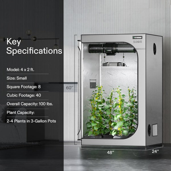 VIVOSUN G425 Upgraded 4x2 Mylar Grow Tent with 19mm Poles  - LED Grow Lights Depot