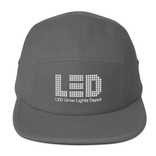 Five-Panel Logo Hat Grey - LED Grow Lights Depot
