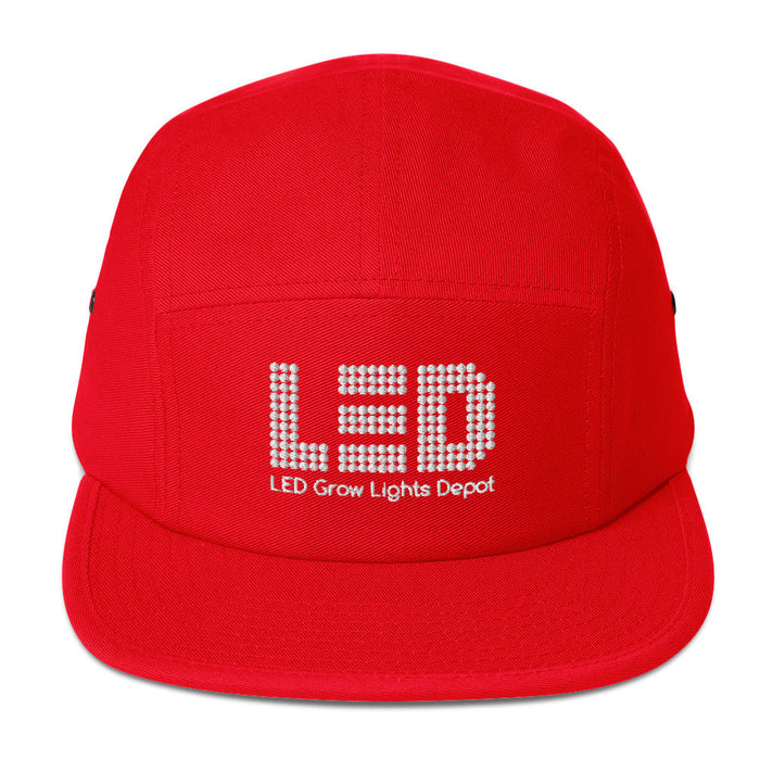 Five-Panel Logo Hat Red - LED Grow Lights Depot