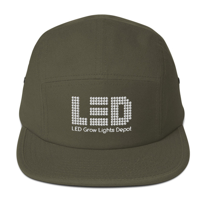 Five-Panel Logo Hat Olive - LED Grow Lights Depot